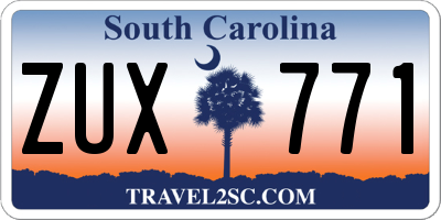 SC license plate ZUX771