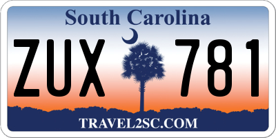 SC license plate ZUX781