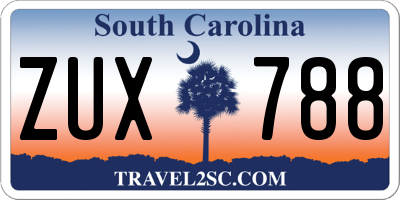 SC license plate ZUX788