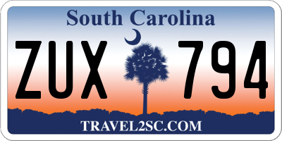 SC license plate ZUX794