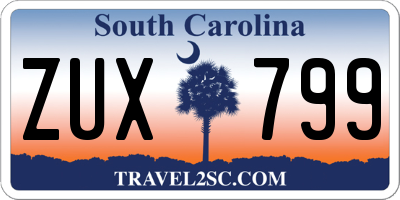 SC license plate ZUX799