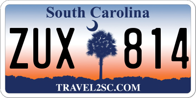 SC license plate ZUX814