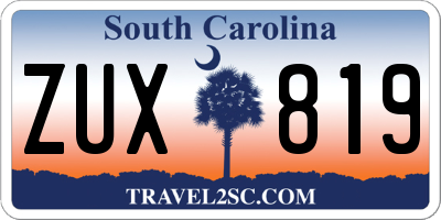 SC license plate ZUX819