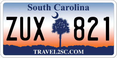 SC license plate ZUX821