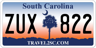 SC license plate ZUX822