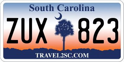 SC license plate ZUX823