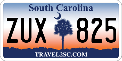 SC license plate ZUX825