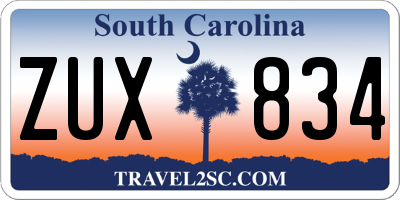 SC license plate ZUX834