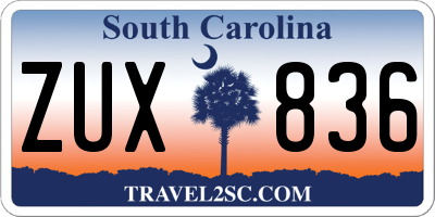 SC license plate ZUX836