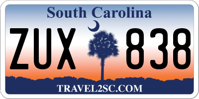 SC license plate ZUX838