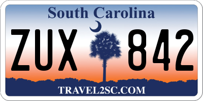 SC license plate ZUX842