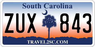 SC license plate ZUX843