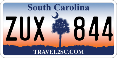 SC license plate ZUX844