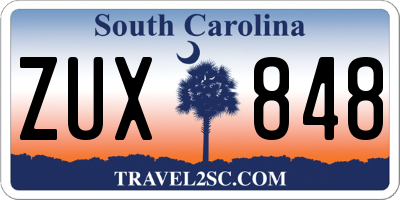 SC license plate ZUX848