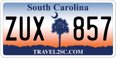 SC license plate ZUX857