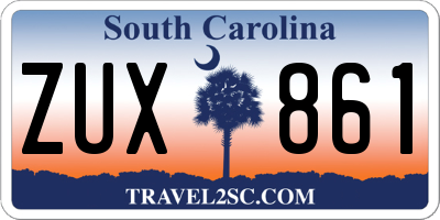 SC license plate ZUX861