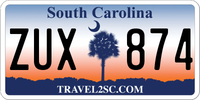 SC license plate ZUX874