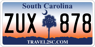 SC license plate ZUX878