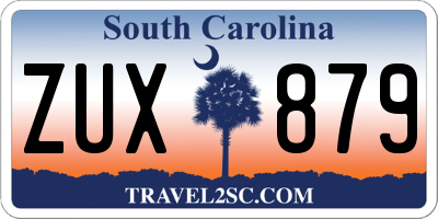 SC license plate ZUX879