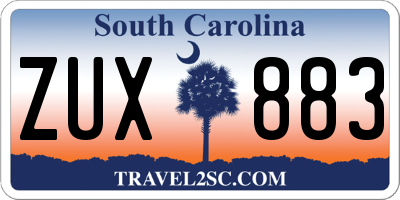 SC license plate ZUX883
