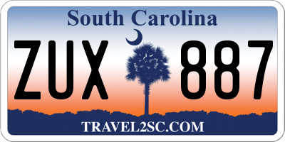 SC license plate ZUX887