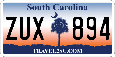 SC license plate ZUX894