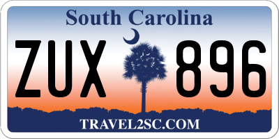 SC license plate ZUX896