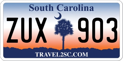 SC license plate ZUX903