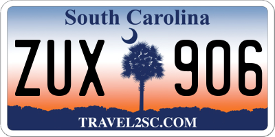 SC license plate ZUX906