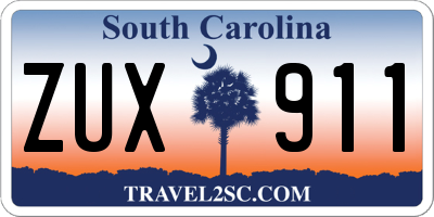 SC license plate ZUX911