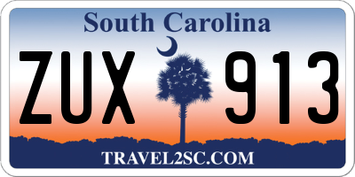 SC license plate ZUX913