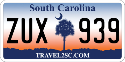 SC license plate ZUX939