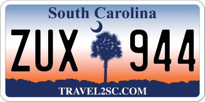 SC license plate ZUX944