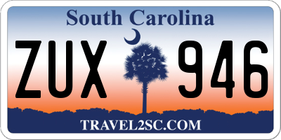 SC license plate ZUX946
