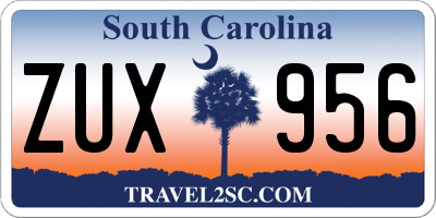SC license plate ZUX956