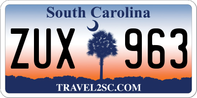 SC license plate ZUX963