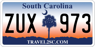 SC license plate ZUX973