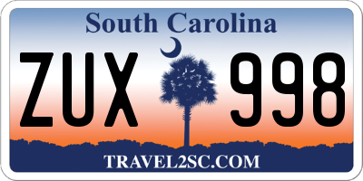 SC license plate ZUX998