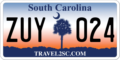 SC license plate ZUY024