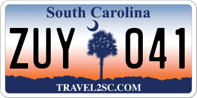 SC license plate ZUY041