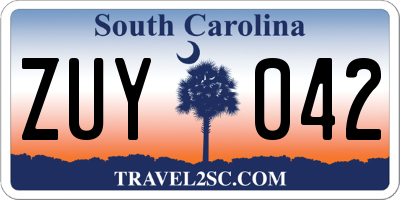 SC license plate ZUY042