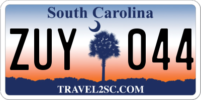 SC license plate ZUY044