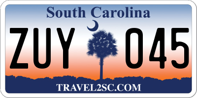 SC license plate ZUY045