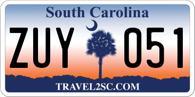 SC license plate ZUY051