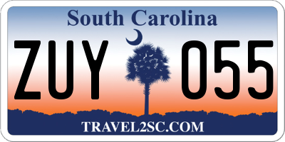 SC license plate ZUY055