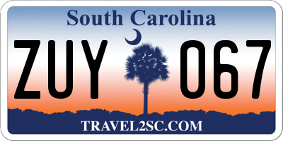SC license plate ZUY067