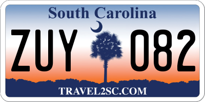 SC license plate ZUY082