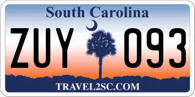 SC license plate ZUY093