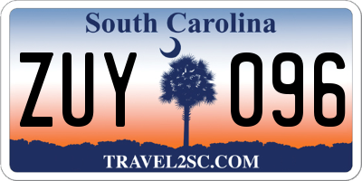 SC license plate ZUY096