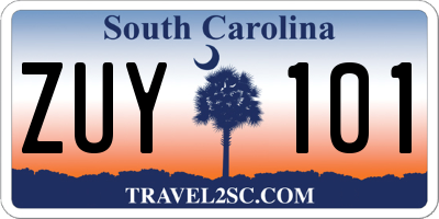 SC license plate ZUY101